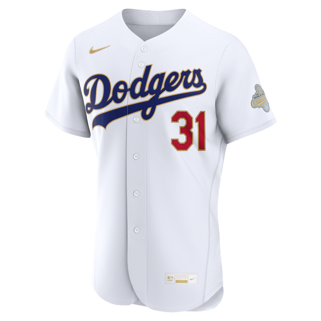 Los Angeles Dodgers Tyler Glasnow Nike 2026 Gold Collection Authentic Jersey - White Team Jersey Sports Fan Apparel