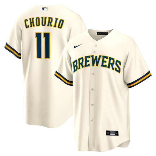 Milwaukee Brewers Jackson Chourio Nike Home Replica Jersey - Cream Team Jersey Sports Fan Apparel