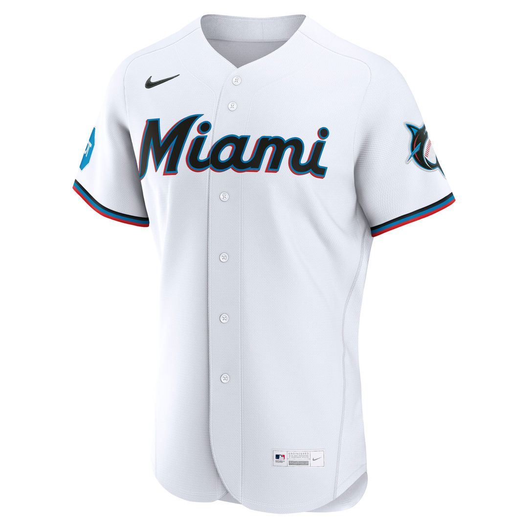 Miami Marlins Nike Home Authentic Jersey - White Team Jersey Sports Fan Apparel