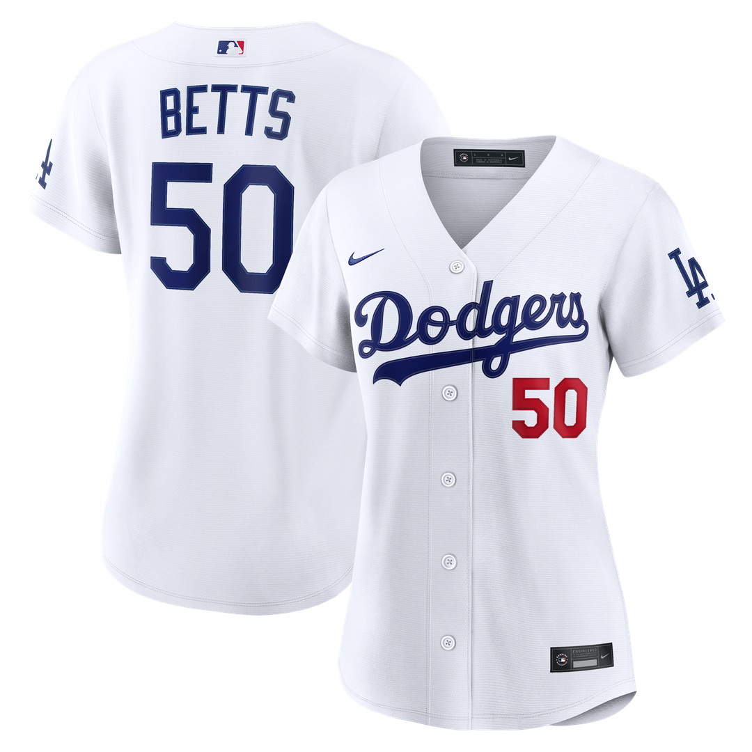 Los Angeles Dodgers Mookie Betts Nike Women's Home Stadium Jersey - White Team Jersey Sports Fan Apparel