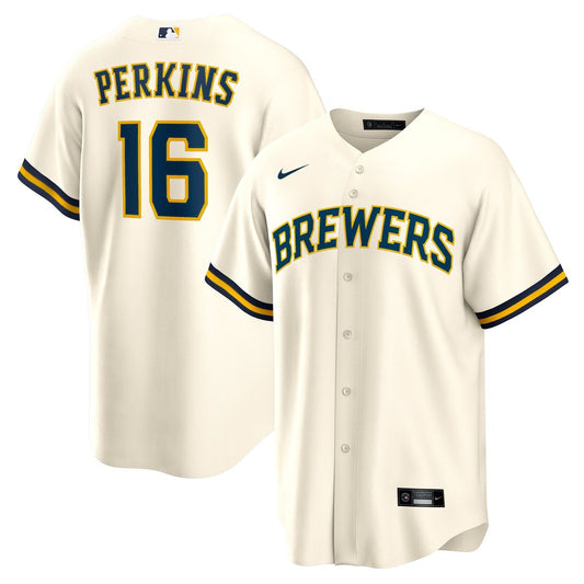 Milwaukee Brewers Blake Perkins Nike Home Replica Jersey - Cream Team Jersey Sports Fan Apparel