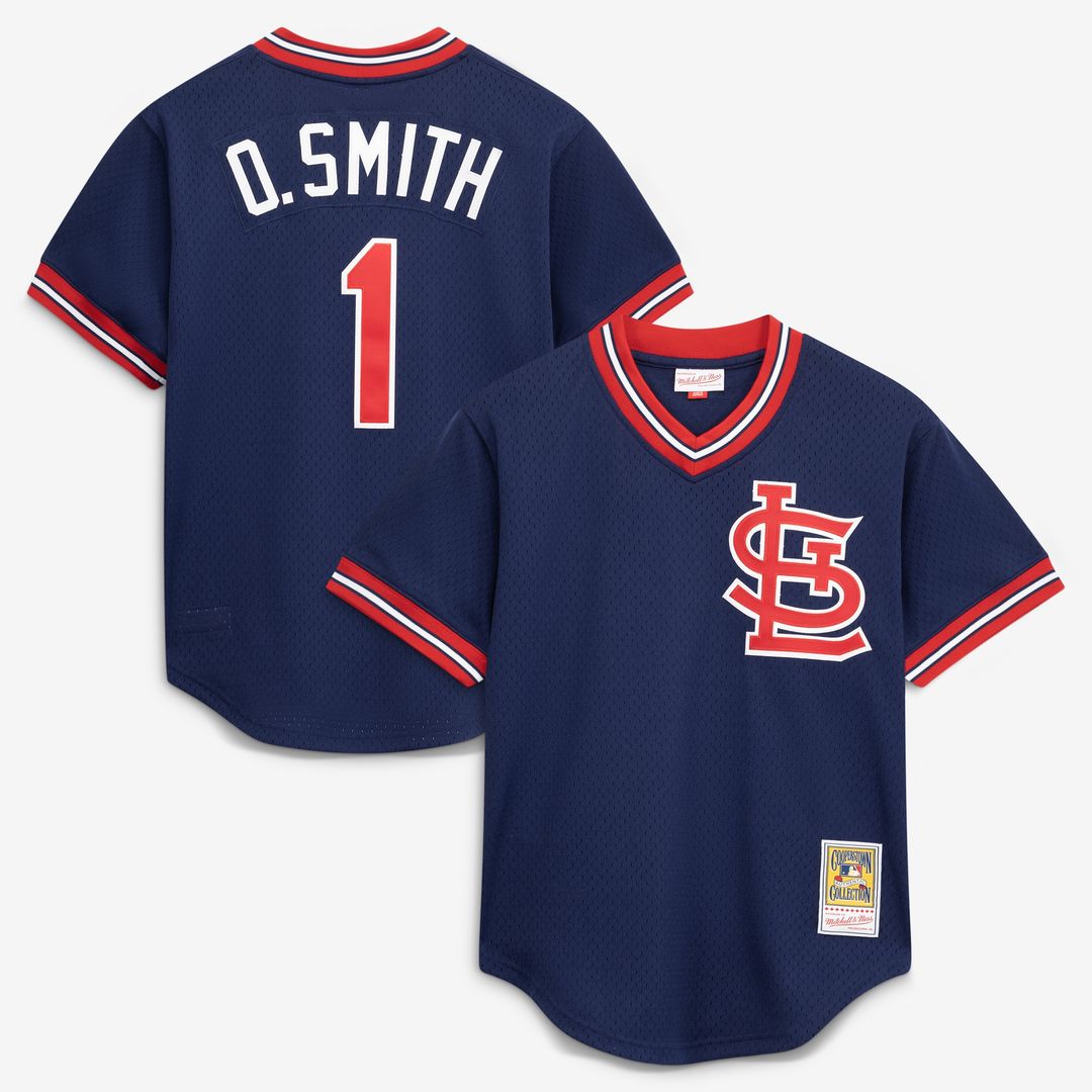 St. Louis Cardinals Ozzie Smith Mitchell & Ness Authentic Batting Practice Jersey - Navy Team Jersey Sports Fan Apparel