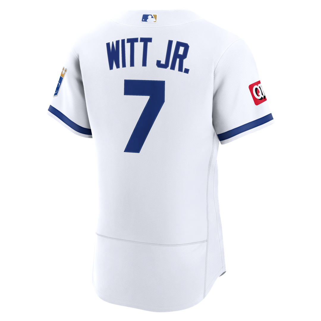 Kansas City Royals Bobby Witt Jr. Nike Home Authentic Sponsor Patch Jersey - White Team Jersey Sports Fan Apparel