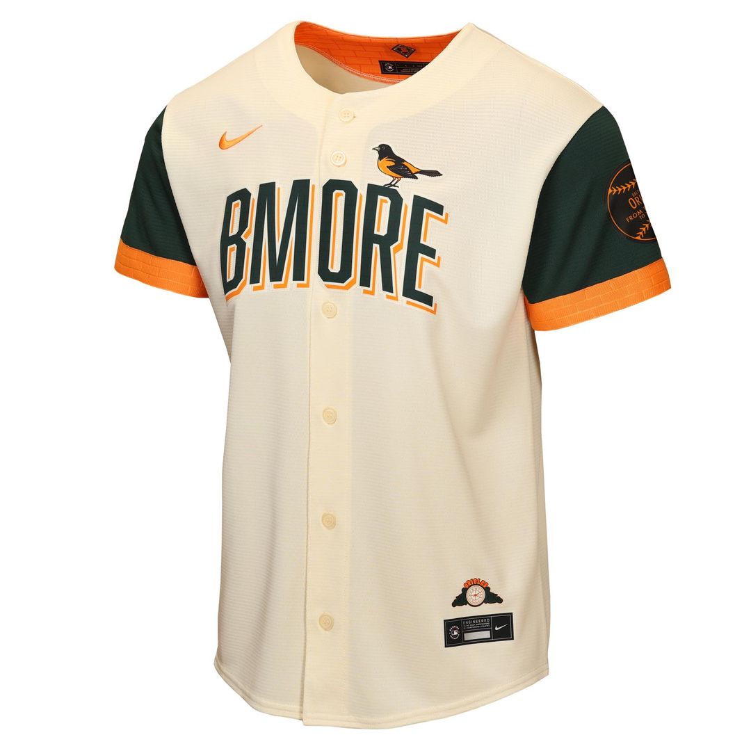 Baltimore Orioles Nike Youth 2026 City Connect Stadium Jersey - Cream Team Jersey Sports Fan Apparel
