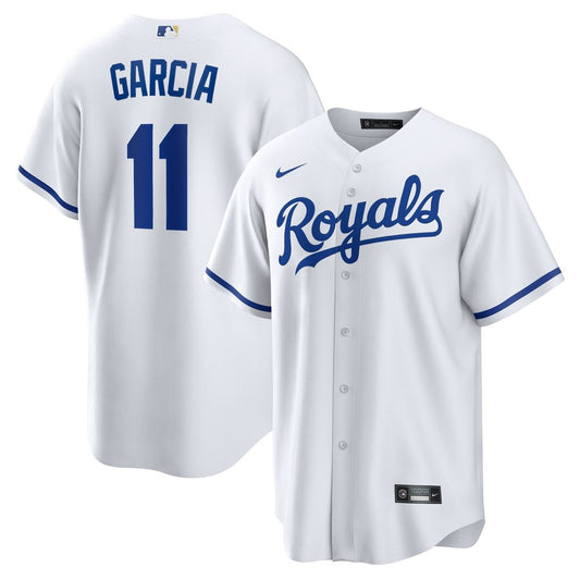 Kansas City Royals Maikel Garcia Nike Home Replica Jersey - White Team Jersey Sports Fan Apparel