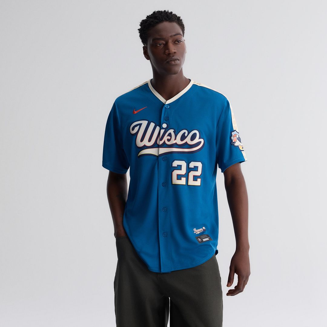 Milwaukee Brewers Christian Yelich Nike 2026 City Connect Stadium Jersey - Mineral Blue Team Jersey Sports Fan Apparel