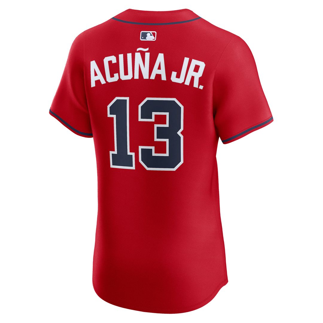 Atlanta Braves Ronald Acuña Jr. Nike Alternate 2 Elite Jersey - Red Team Jersey Sports Fan Apparel