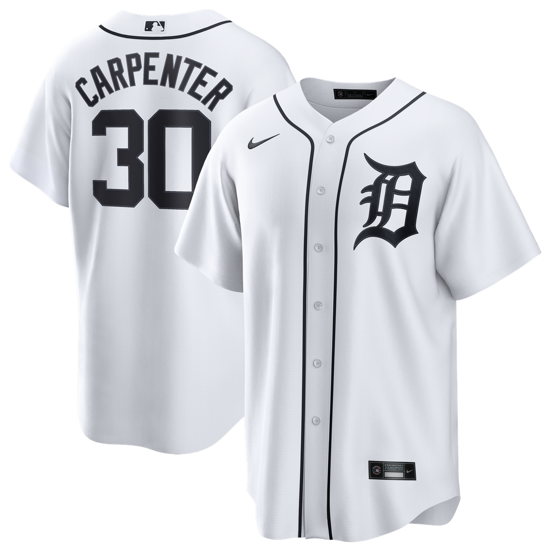 Detroit Tigers Kerry Carpenter Nike Home Replica Jersey - White Team Jersey Sports Fan Apparel