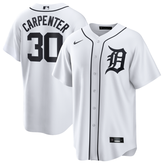Detroit Tigers Kerry Carpenter Nike Home Replica Jersey - White Team Jersey Sports Fan Apparel