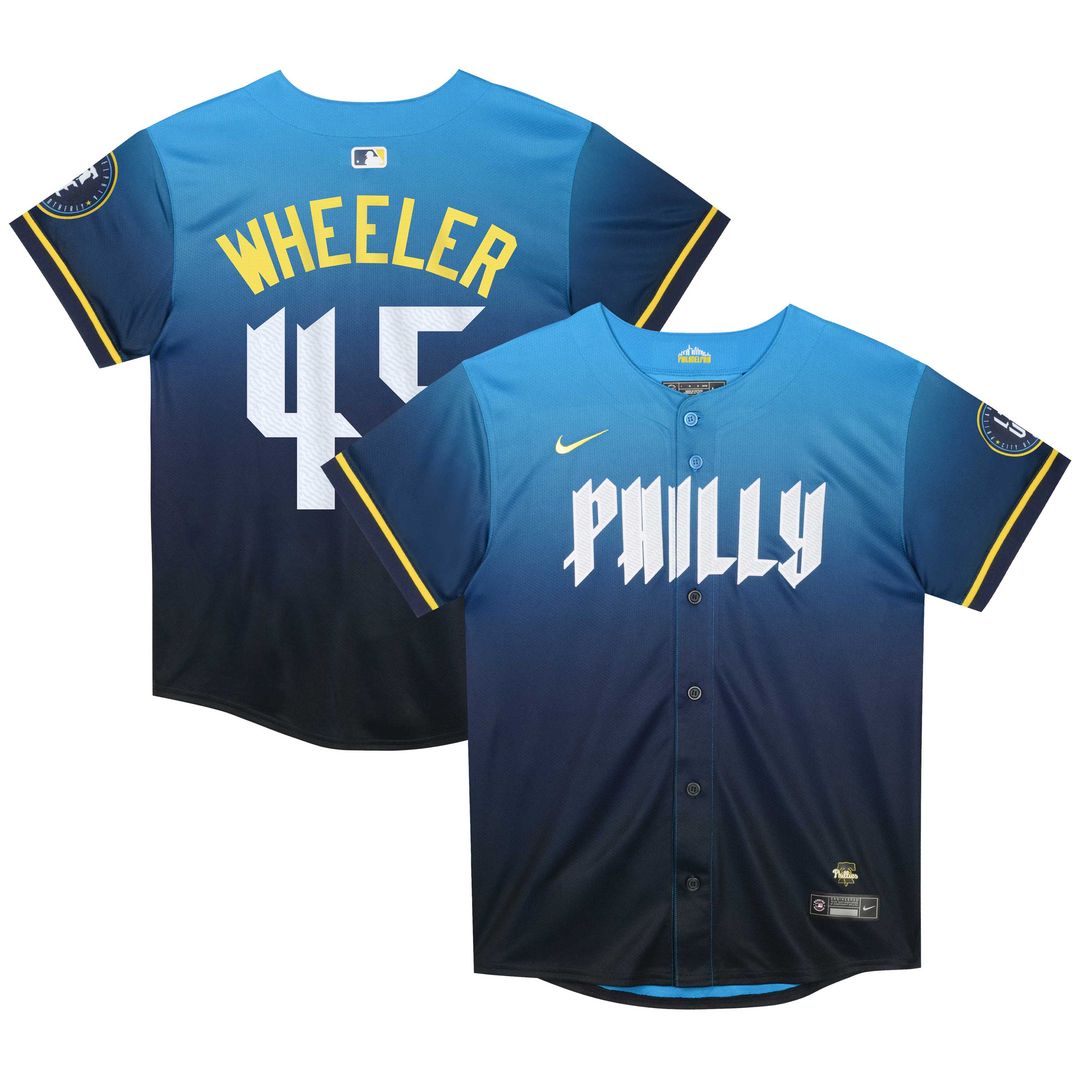 Philadelphia Phillies Zack Wheeler Nike Preschool 2024 City Connect Limited Player Jersey - Blue Team Jersey Sports Fan Apparel