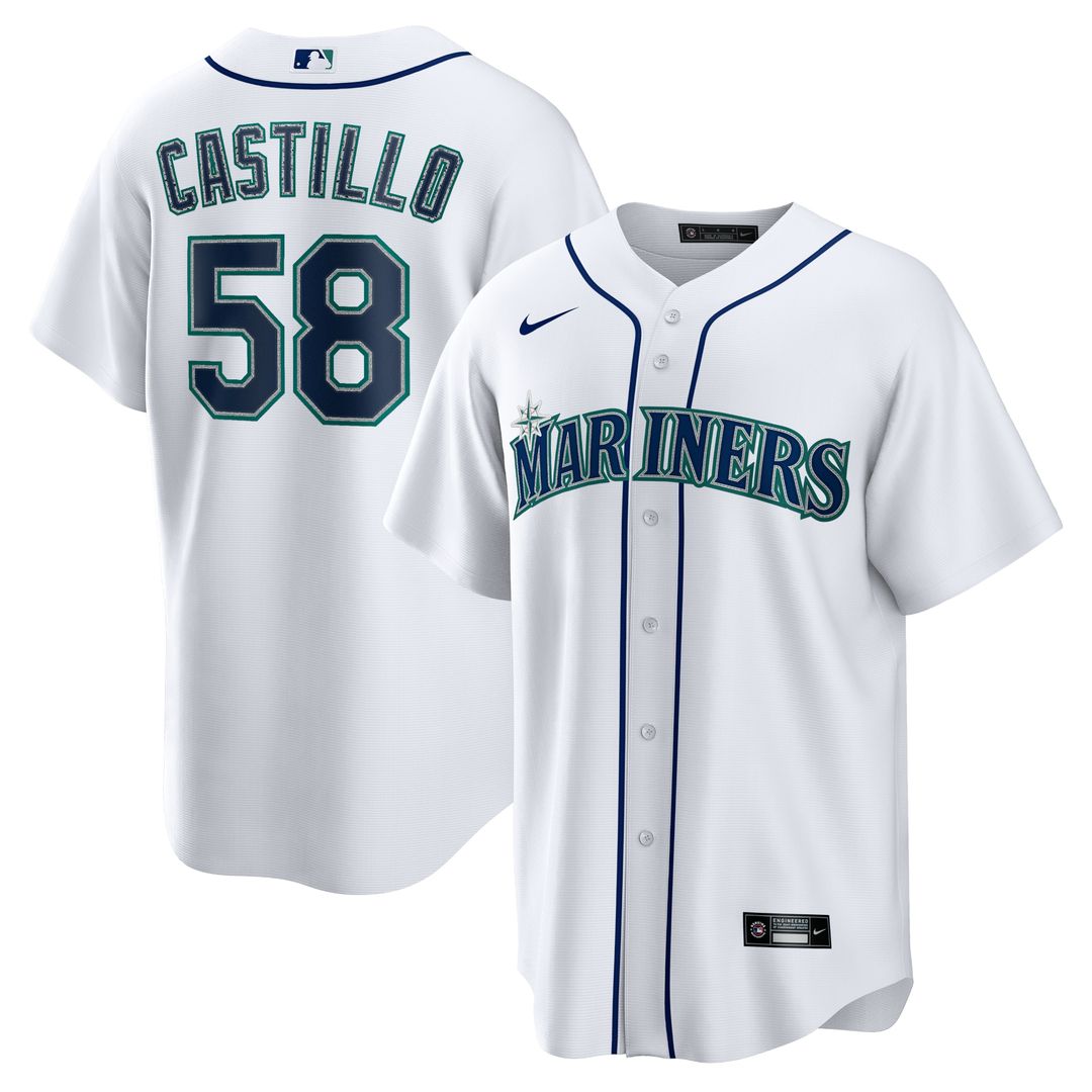 Seattle Mariners Luis Castillo Nike Home Replica Jersey - White Team Jersey Sports Fan Apparel
