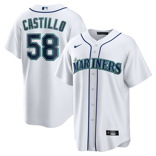 Seattle Mariners Luis Castillo Nike Home Replica Jersey - White Team Jersey Sports Fan Apparel