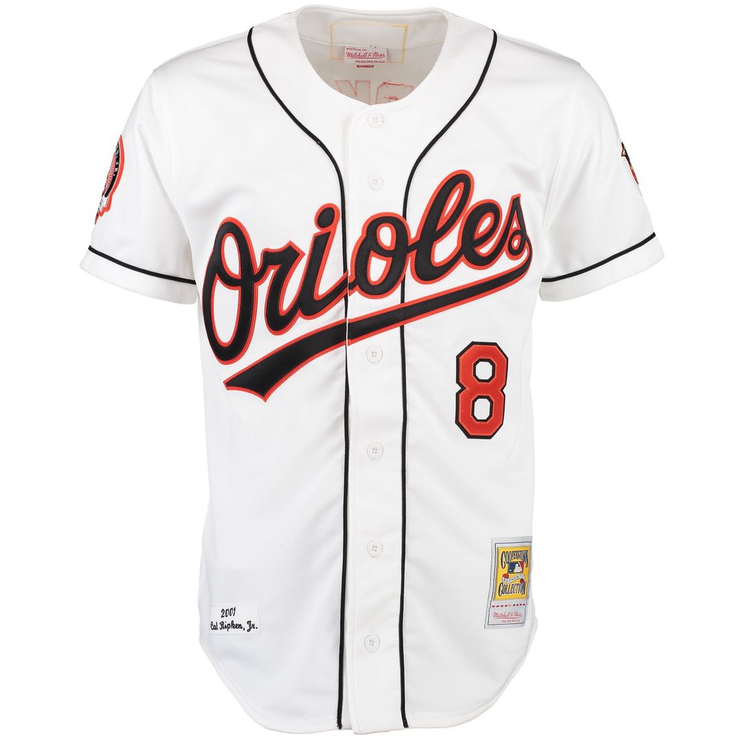 Baltimore Orioles Cal Ripken Mitchell & Ness Home Authentic Jersey - White Team Jersey Sports Fan Apparel