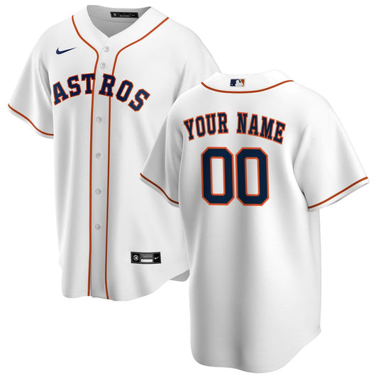 Houston Astros Nike Home Replica Custom Jersey - White Team Jersey Sports Fan Apparel