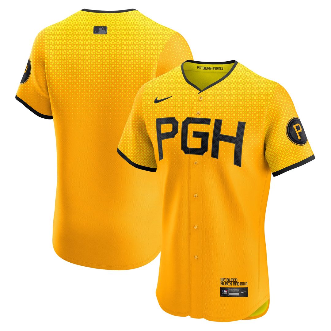Pittsburgh Pirates Nike City Connect Elite Jersey - Gold Team Jersey Sports Fan Apparel