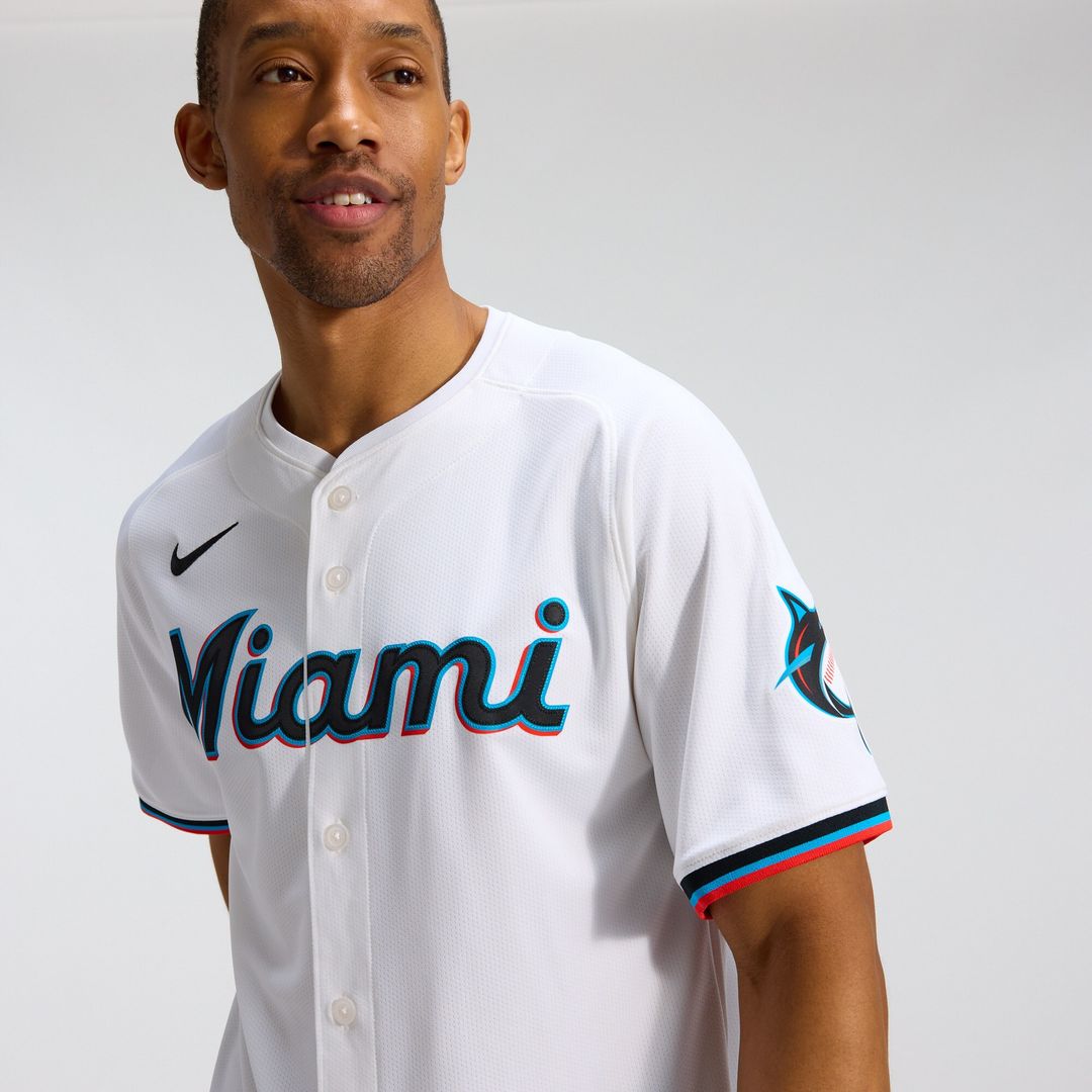 Miami Marlins Nike Home Limited Jersey - White Team Jersey Sports Fan Apparel
