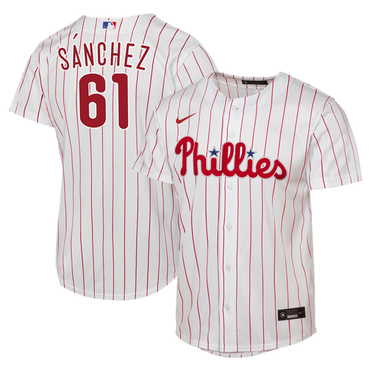 Philadelphia Phillies Cristopher Sánchez Nike Youth Home Replica Jersey - White Team Jersey Sports Fan Apparel
