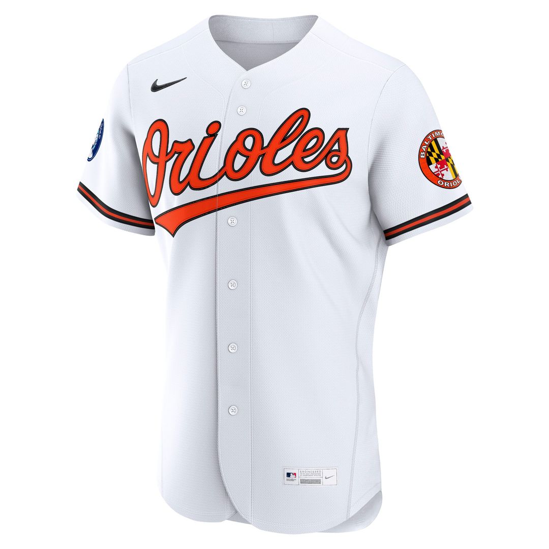 Baltimore Orioles Nike Home Sponsor Patch Authentic Jersey - White Team Jersey Sports Fan Apparel