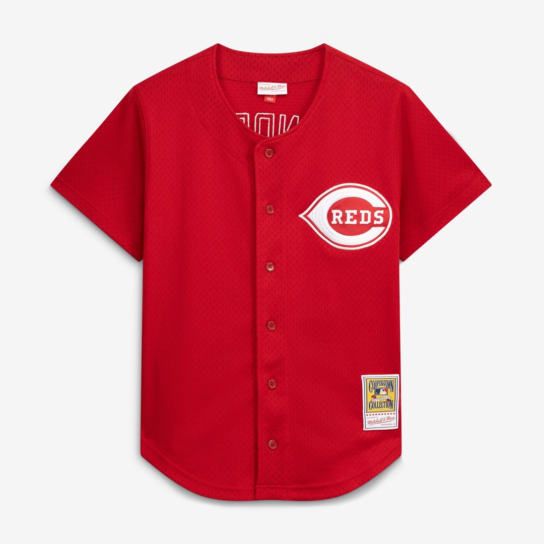 Cincinnati Reds Deion Sanders Mitchell & Ness Cooperstown Mesh Batting Practice Button - Up Jersey - Red Team Jersey Sports Fan Apparel
