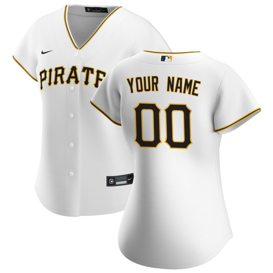 Pittsburgh Pirates Nike Women's Home Replica Custom Jersey - White Team Jersey Sports Fan Apparel