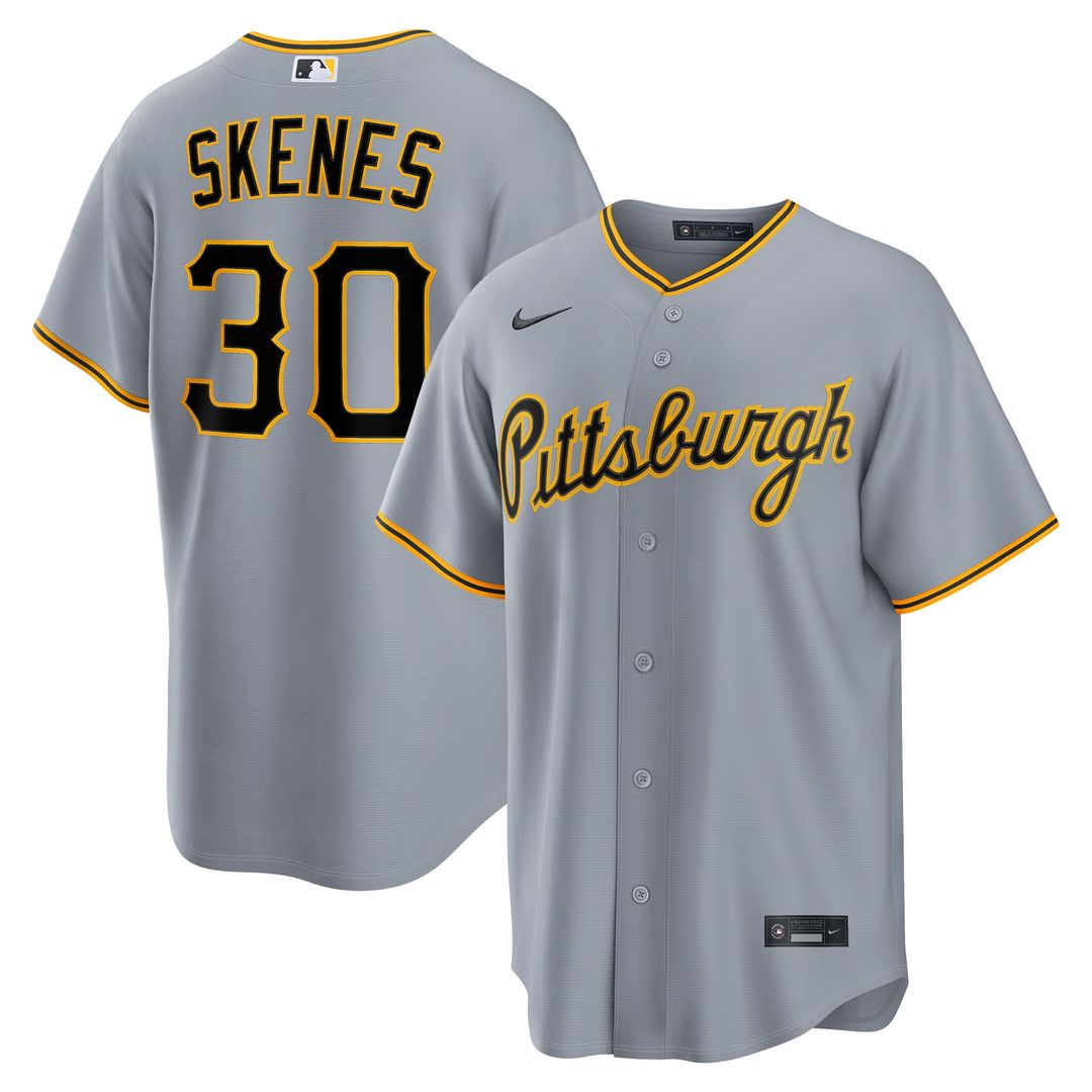 Pittsburgh Pirates Paul Skenes Nike Road Replica Jersey - Gray Team Jersey Sports Fan Apparel