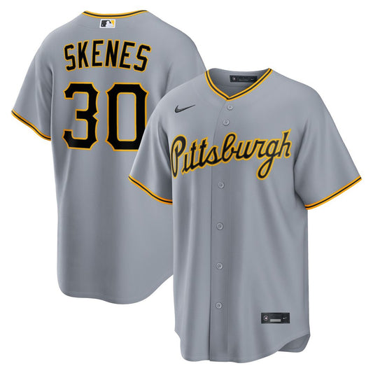 Pittsburgh Pirates Paul Skenes Nike Road Replica Jersey - Gray Team Jersey Sports Fan Apparel