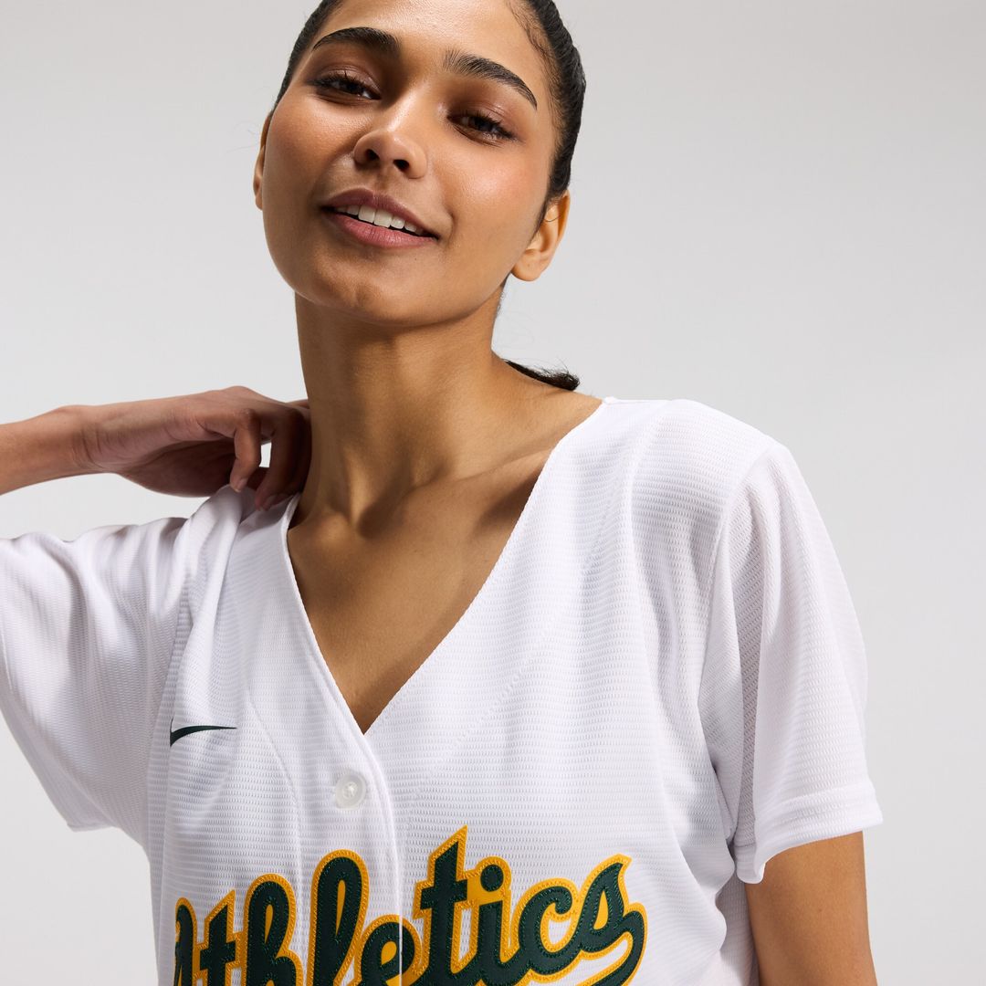 Athletics Nike Women's Home Replica Team Jersey - White Team Jersey Sports Fan Apparel
