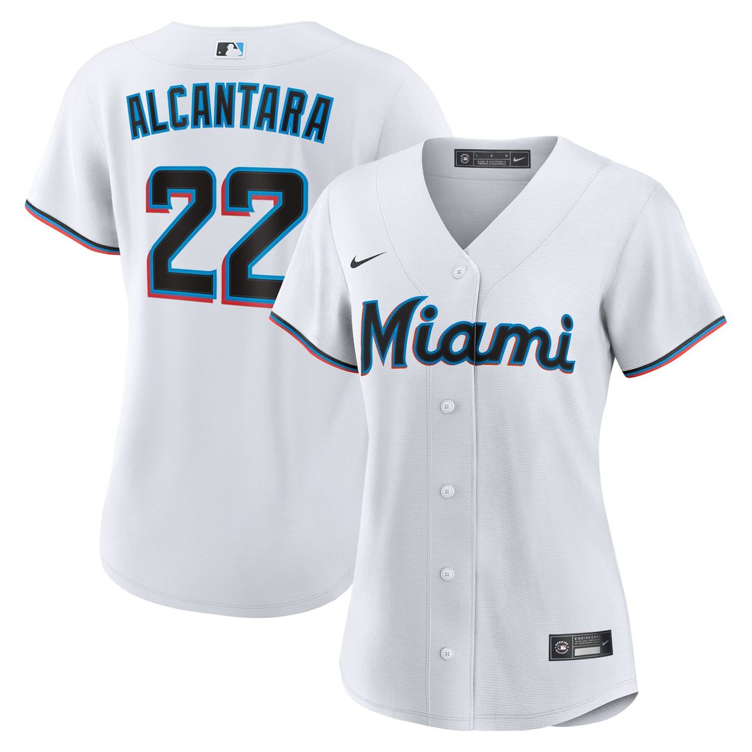 Miami Marlins Sandy Alcantara Nike Women's Home Replica Player Jersey - White Team Jersey Sports Fan Apparel