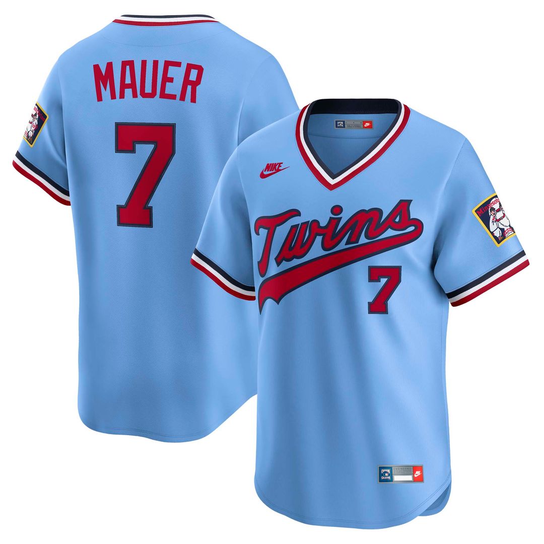 Minnesota Twins Joe Mauer Nike Throwback Cooperstown Limited Jersey - Light Blue Team Jersey Sports Fan Apparel