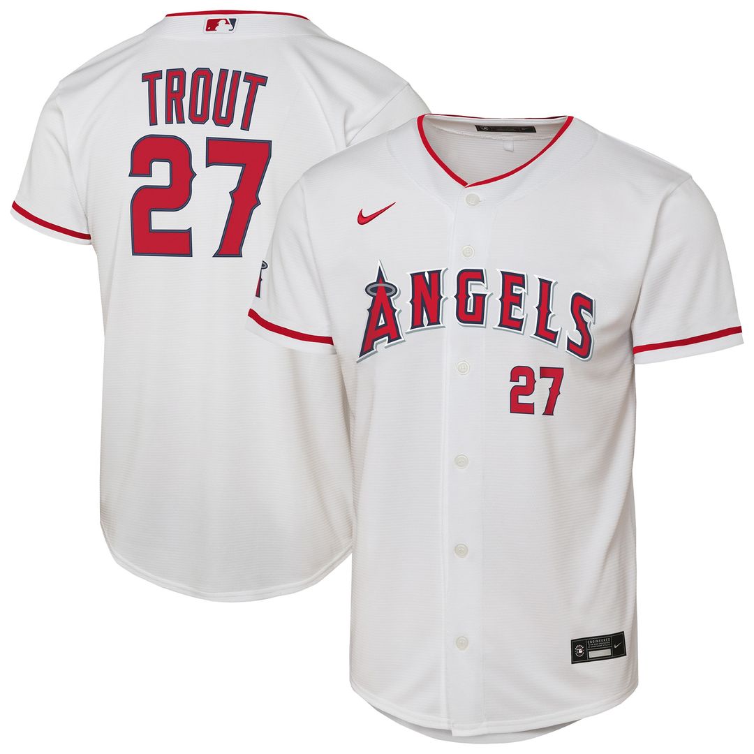 Los Angeles Angels Mike Trout Nike Youth Home Stadium Player Jersey - White Team Jersey Sports Fan Apparel