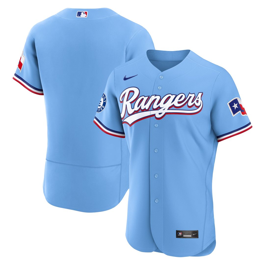 Texas Rangers Nike Home Sponsor Patch Authentic Jersey - White Team Jersey Sports Fan Apparel
