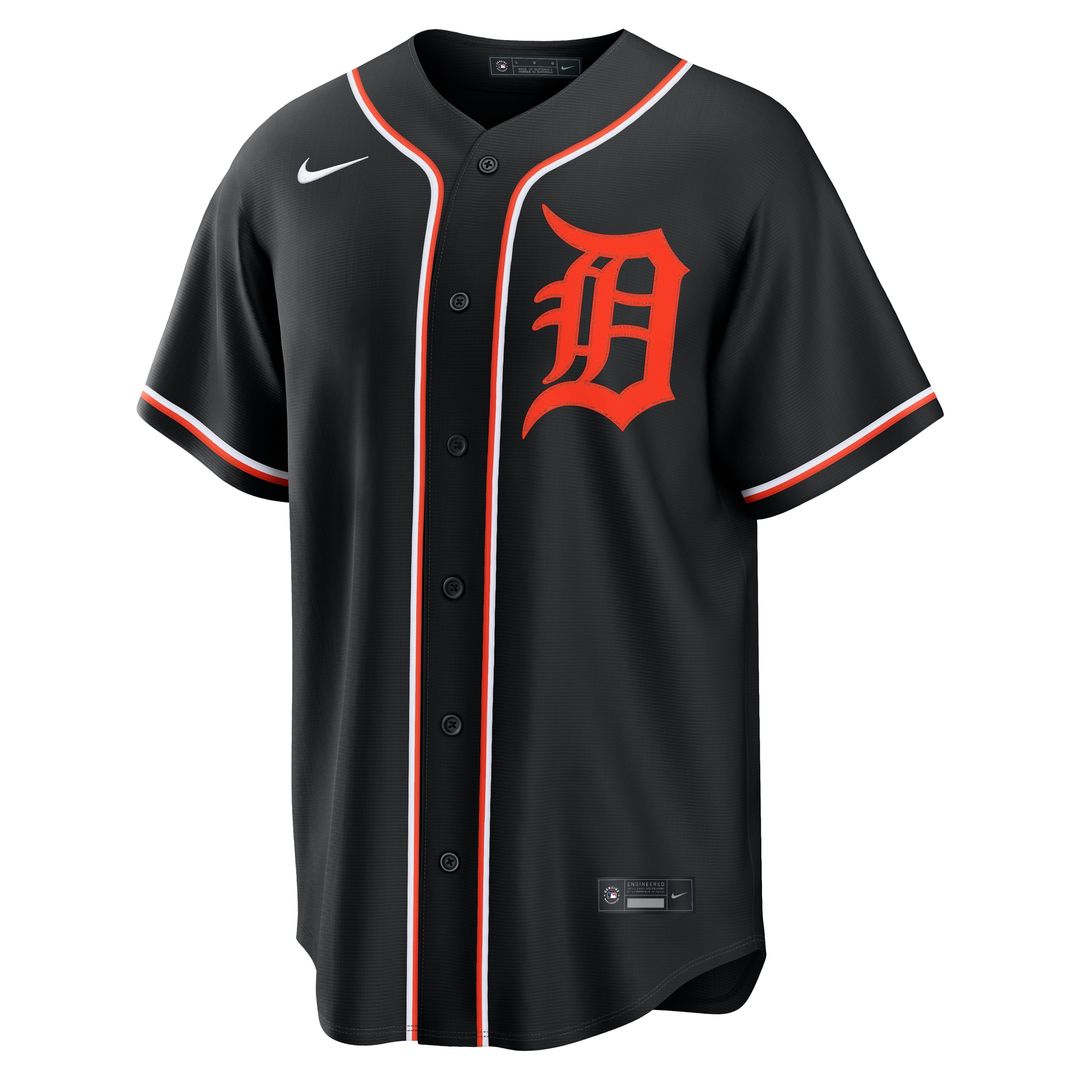 Detroit Tigers Riley Greene Nike Fashion Replica Black Out Jersey Team Jersey Sports Fan Apparel