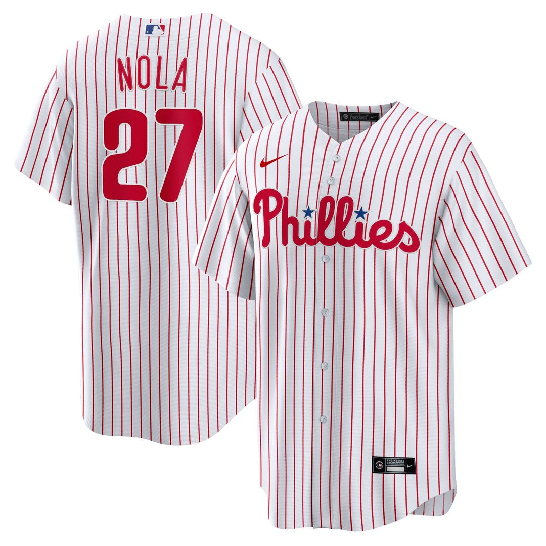 Philadelphia Phillies Aaron Nola Nike Home Replica Player Name Jersey - White Team Jersey Sports Fan Apparel