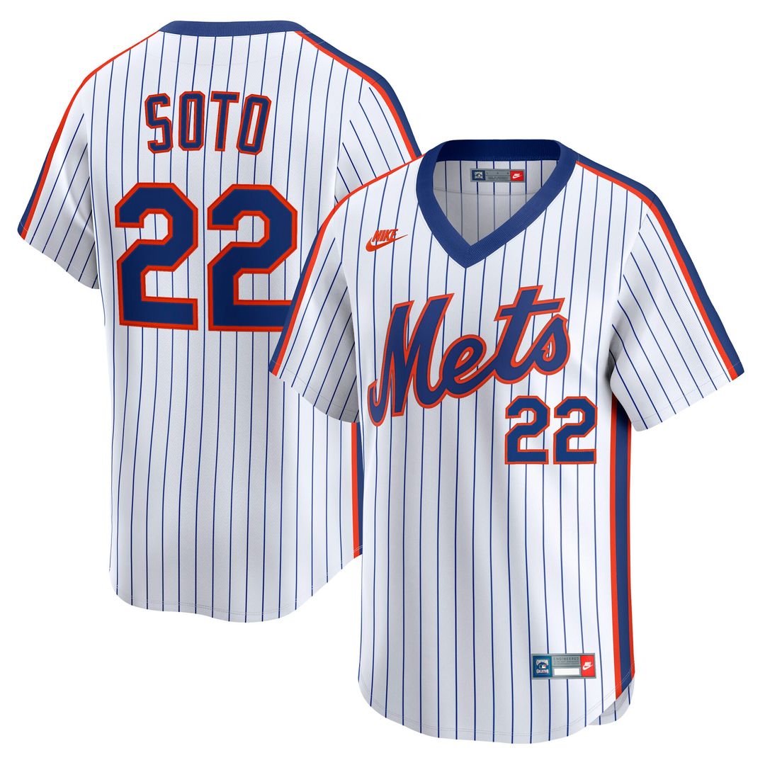 New York Mets Juan Soto Nike Cooperstown Limited 40th Anniversary Jersey - White Team Jersey Sports Fan Apparel