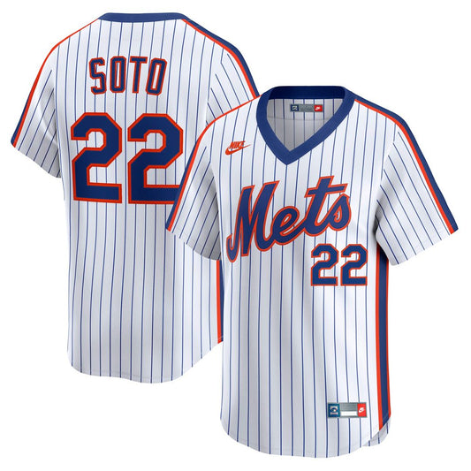 New York Mets Juan Soto Nike Cooperstown Limited 40th Anniversary Jersey - White Team Jersey Sports Fan Apparel