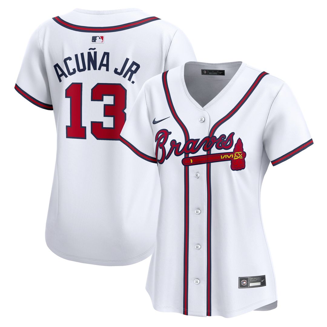 Atlanta Braves Ronald Acuna Nike Women's Home Limited Player Jersey - White Team Jersey Sports Fan Apparel