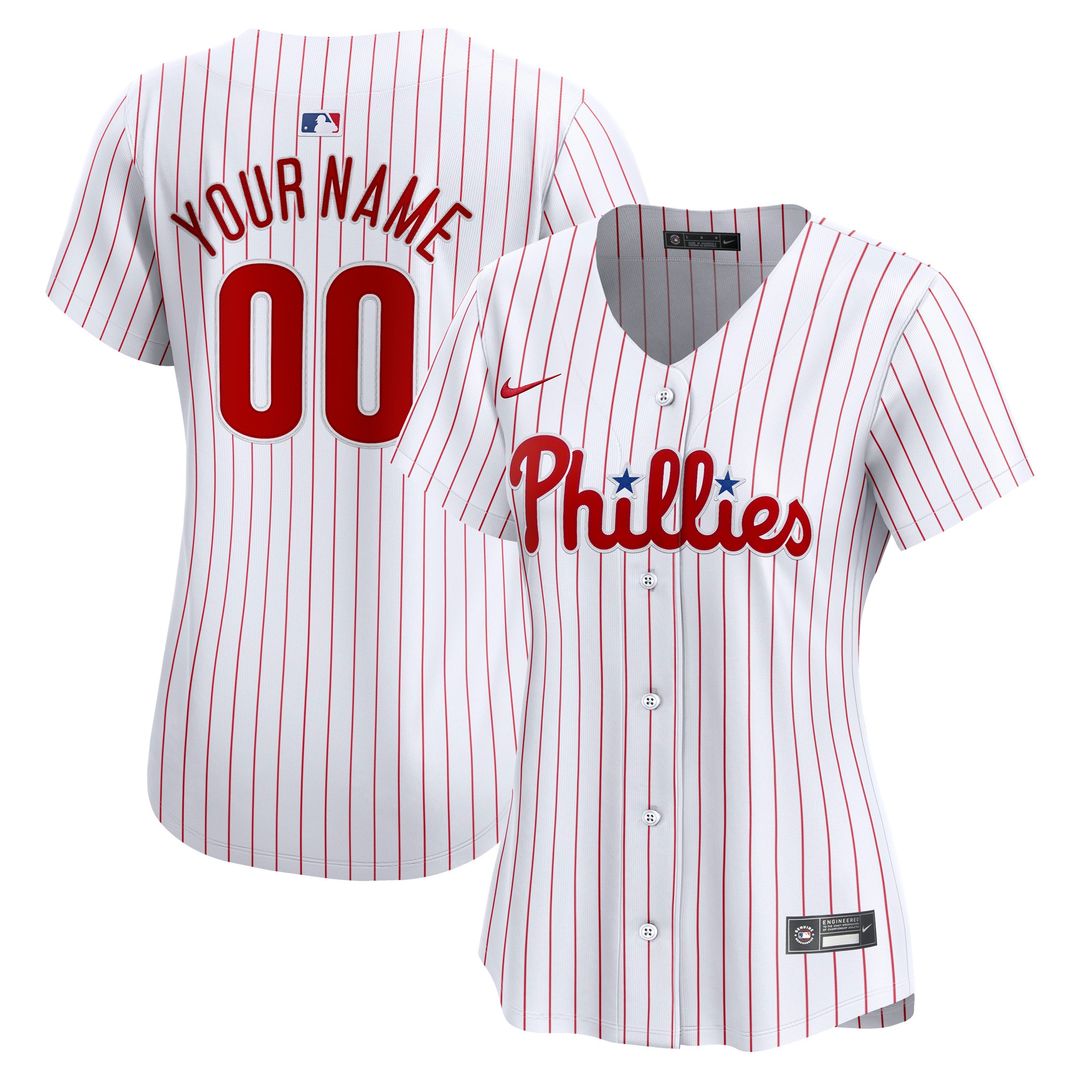 Philadelphia Phillies Nike Women's Home Limited Custom Jersey - White Team Jersey Sports Fan Apparel