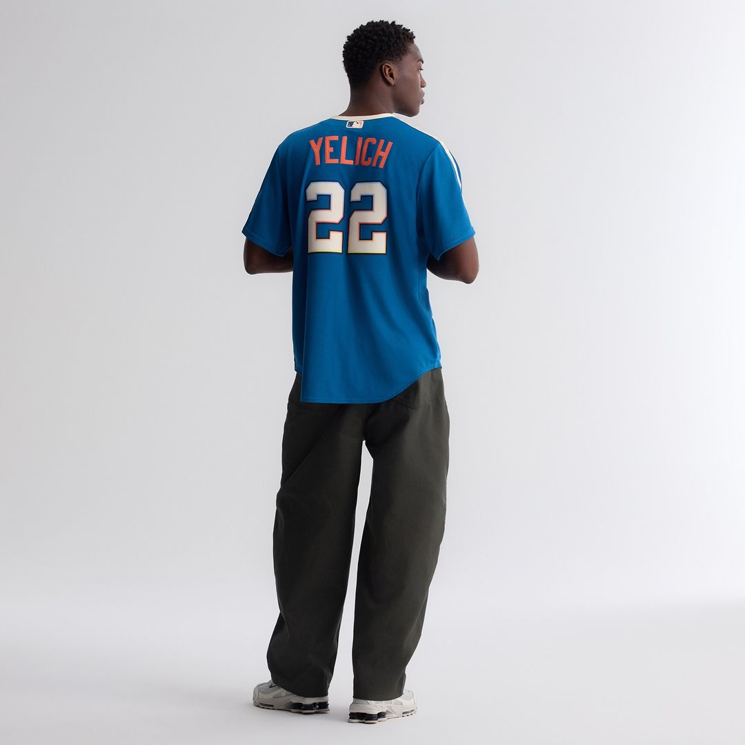 Milwaukee Brewers Christian Yelich Nike 2026 City Connect Stadium Jersey - Mineral Blue Team Jersey Sports Fan Apparel