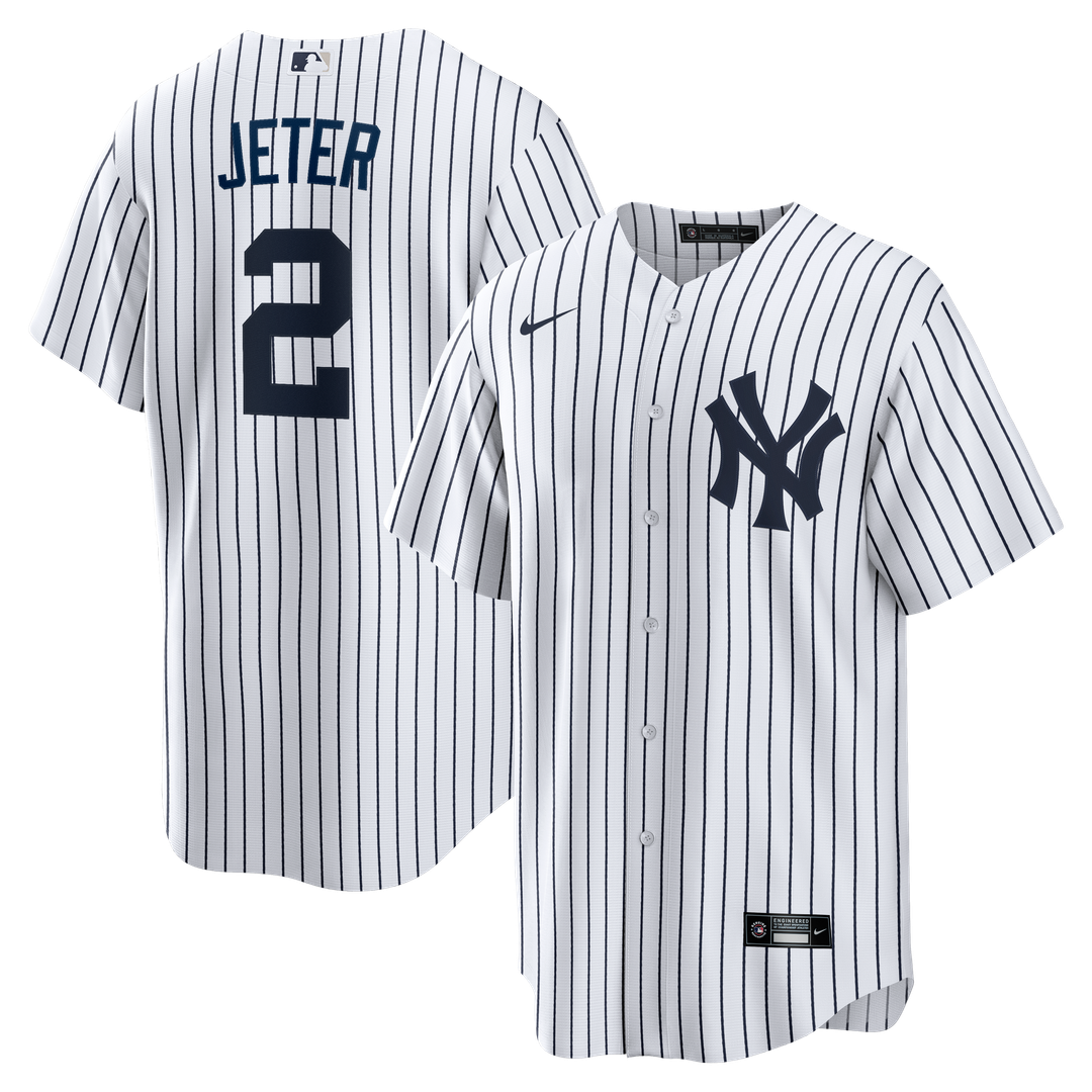 New York Yankees Derek Jeter Nike Home Retired Player Replica Jersey - White Team Jersey Sports Fan Apparel
