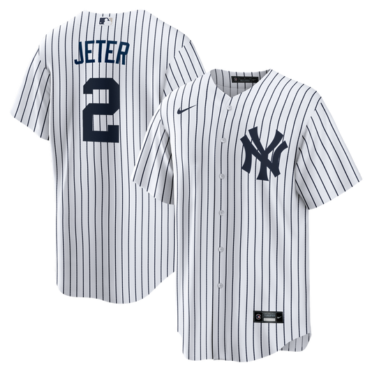 New York Yankees Derek Jeter Nike Home Retired Player Replica Jersey - White Team Jersey Sports Fan Apparel
