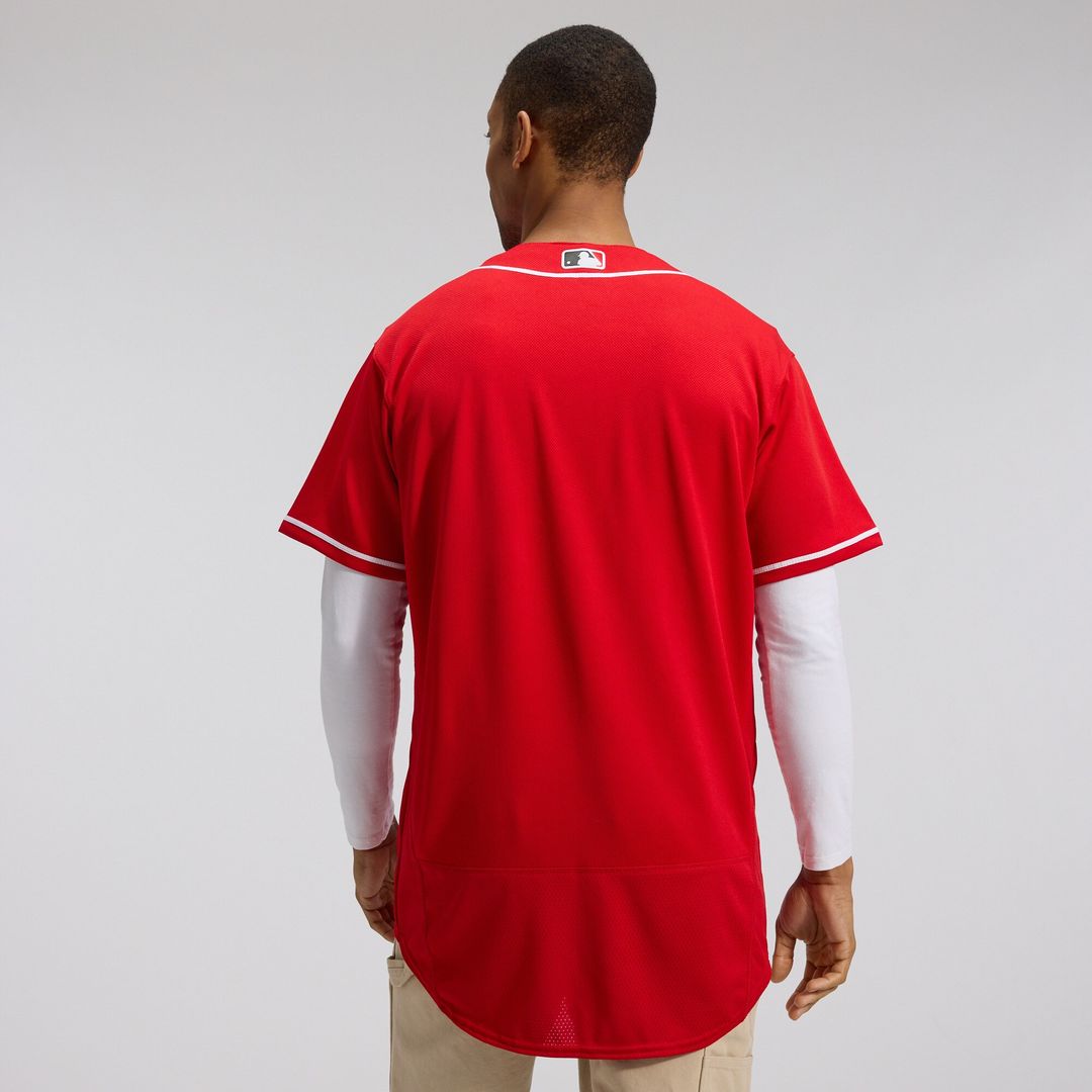 Cincinnati Reds Nike Alternate Authentic Team Logo Jersey - Scarlet Team Jersey Sports Fan Apparel
