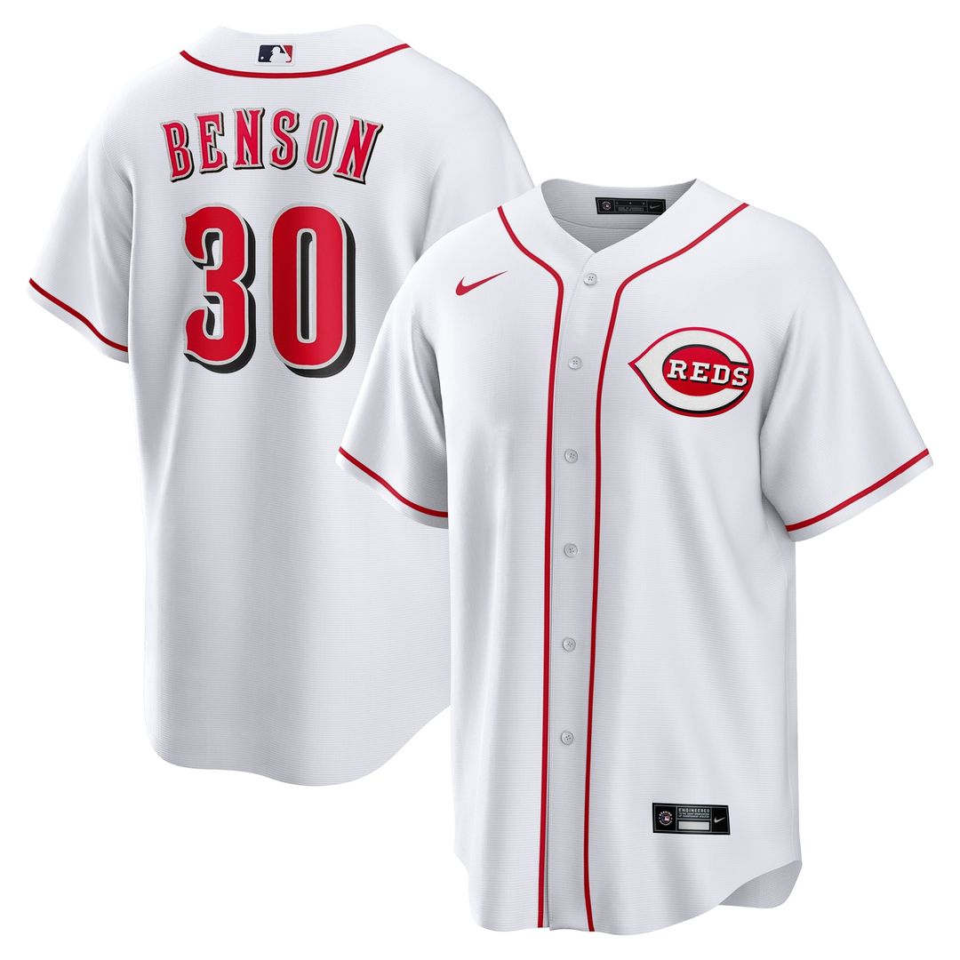 Cincinnati Reds Will Benson Nike Home Replica Jersey - White Team Jersey Sports Fan Apparel