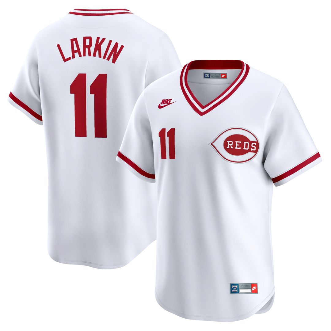 Cincinnati Reds Barry Larkin Nike Throwback Cooperstown Limited Jersey - White Team Jersey Sports Fan Apparel