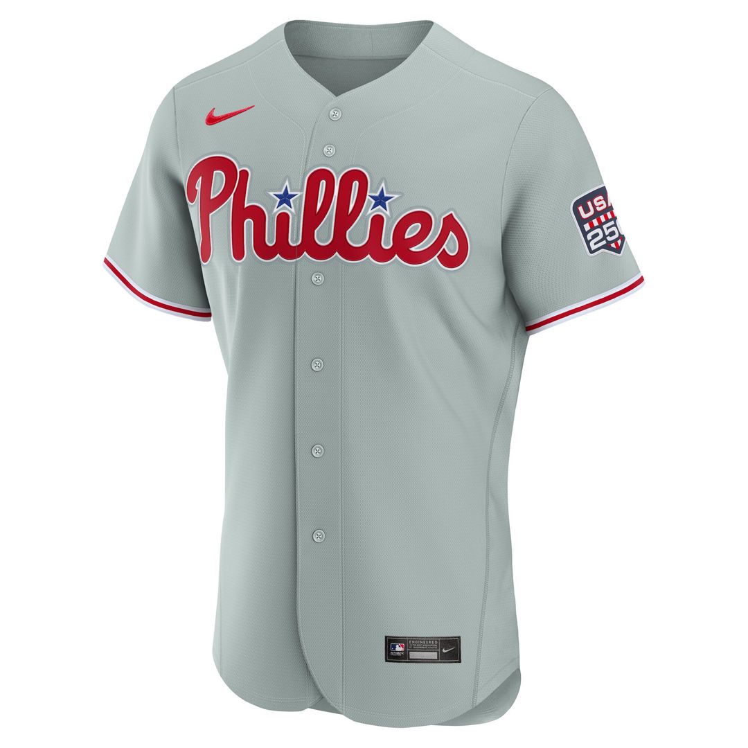 Philadelphia Phillies Bryce Harper Nike USA 250 Fourth of July Road Authentic Jersey - Gray Team Jersey Sports Fan Apparel