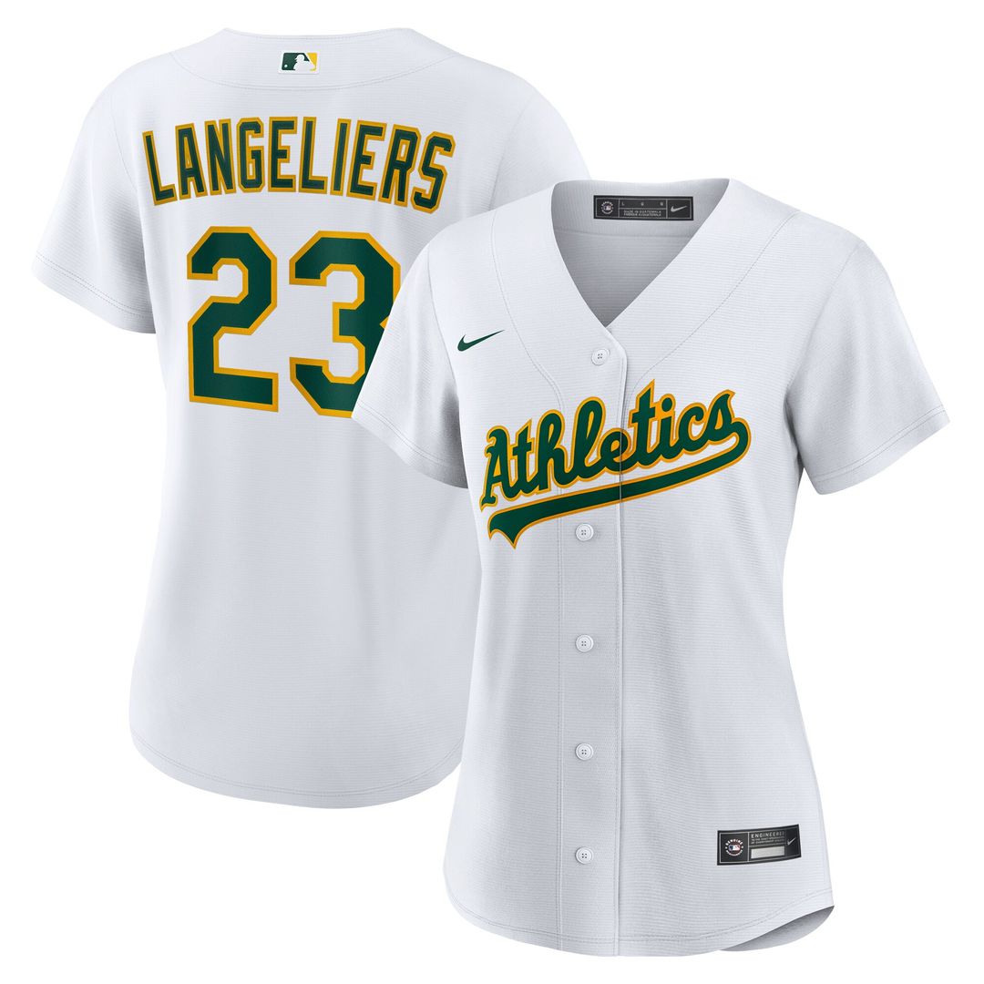 Athletics Shea Langeliers Nike Women's Home Replica Jersey - White Team Jersey Sports Fan Apparel