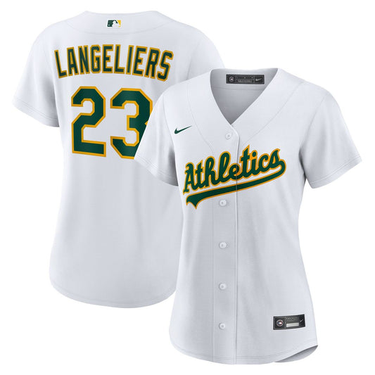 Athletics Shea Langeliers Nike Women's Home Replica Jersey - White Team Jersey Sports Fan Apparel