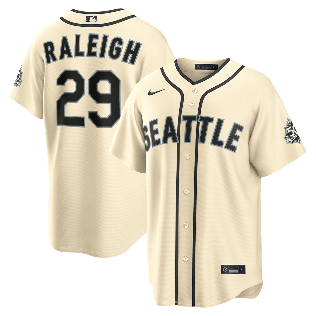 Seattle Mariners Cal Raleigh Nike Alternate Stadium Jersey - Cream Team Jersey Sports Fan Apparel