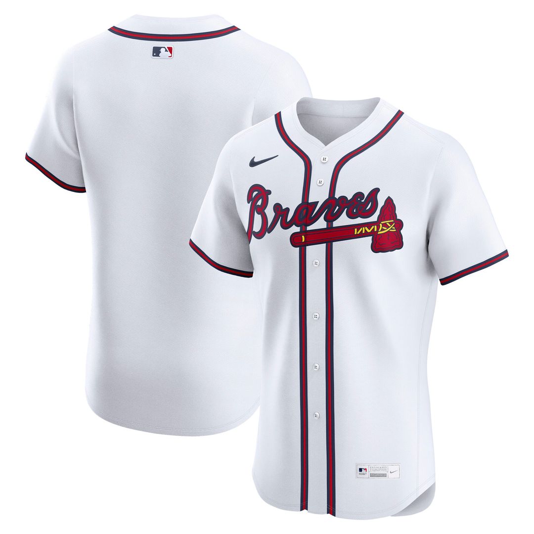 Atlanta Braves Nike Home Elite Jersey - White Team Jersey Sports Fan Apparel