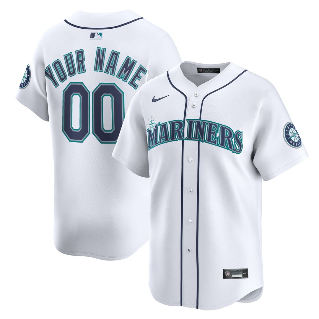 Seattle Mariners Nike Home Limited Custom Jersey - White Team Jersey Sports Fan Apparel