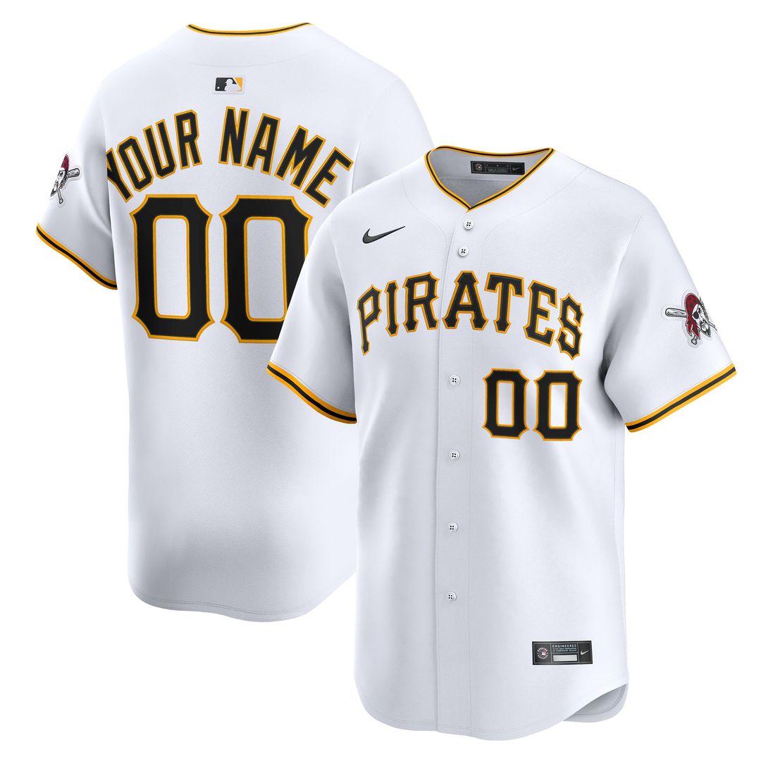 Pittsburgh Pirates Nike Home Limited Custom Jersey - White Team Jersey Sports Fan Apparel